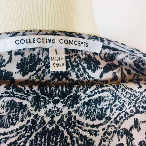 Collective Concept Black Gray Mandala Peasant Top - Picture 2 of 8